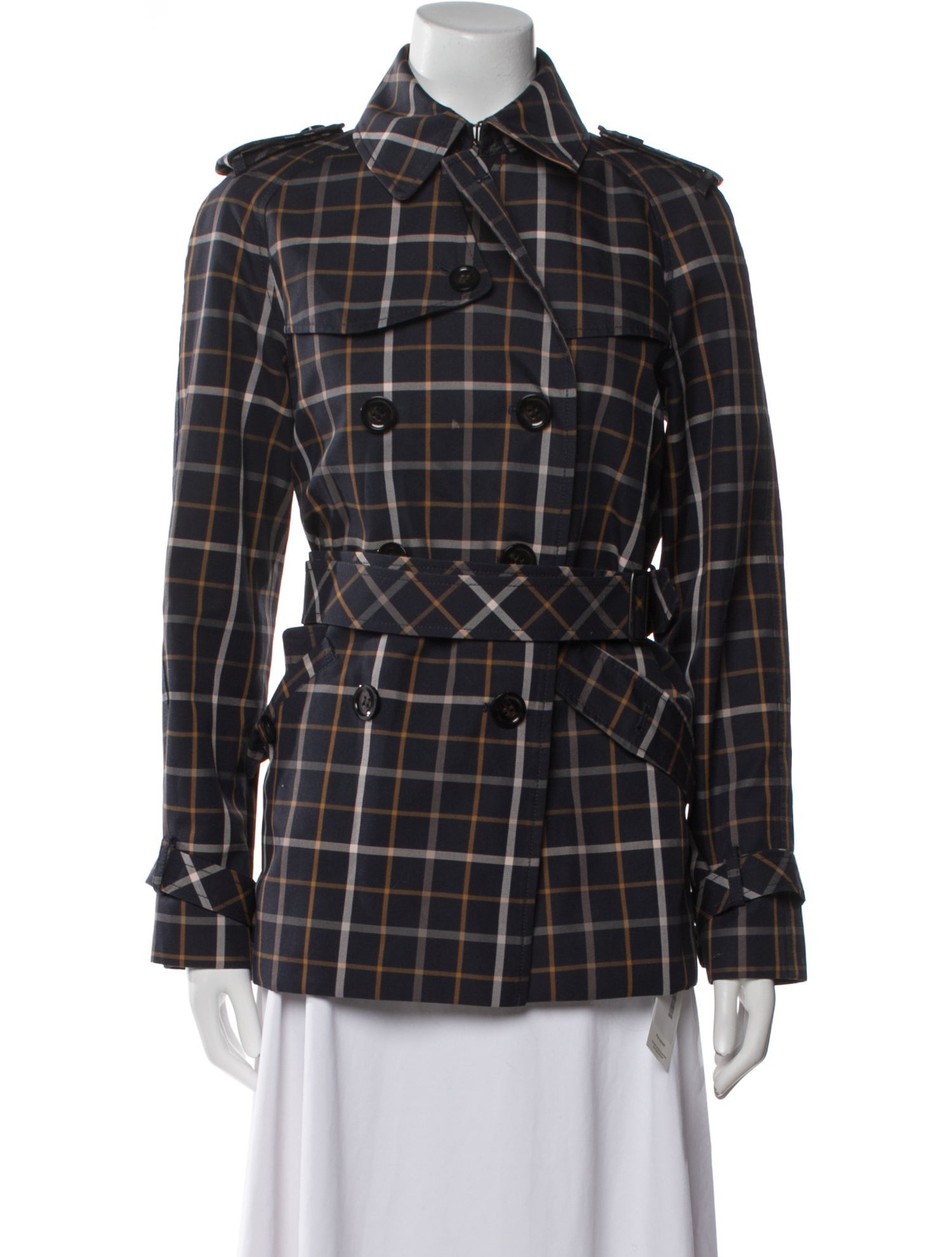 Coach Plaid Print Blazer
