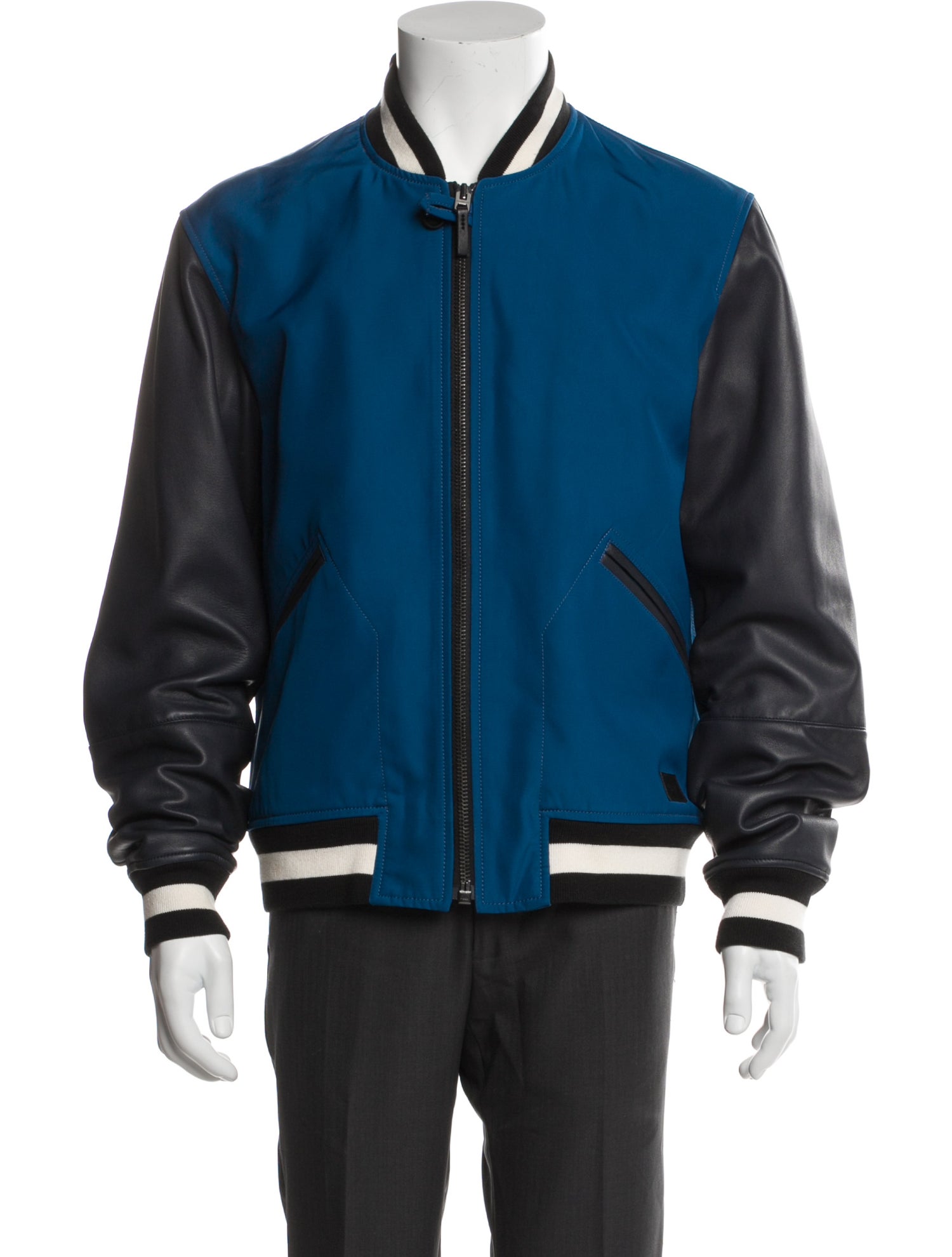 Coach Colorblock Pattern Bomber Jacket