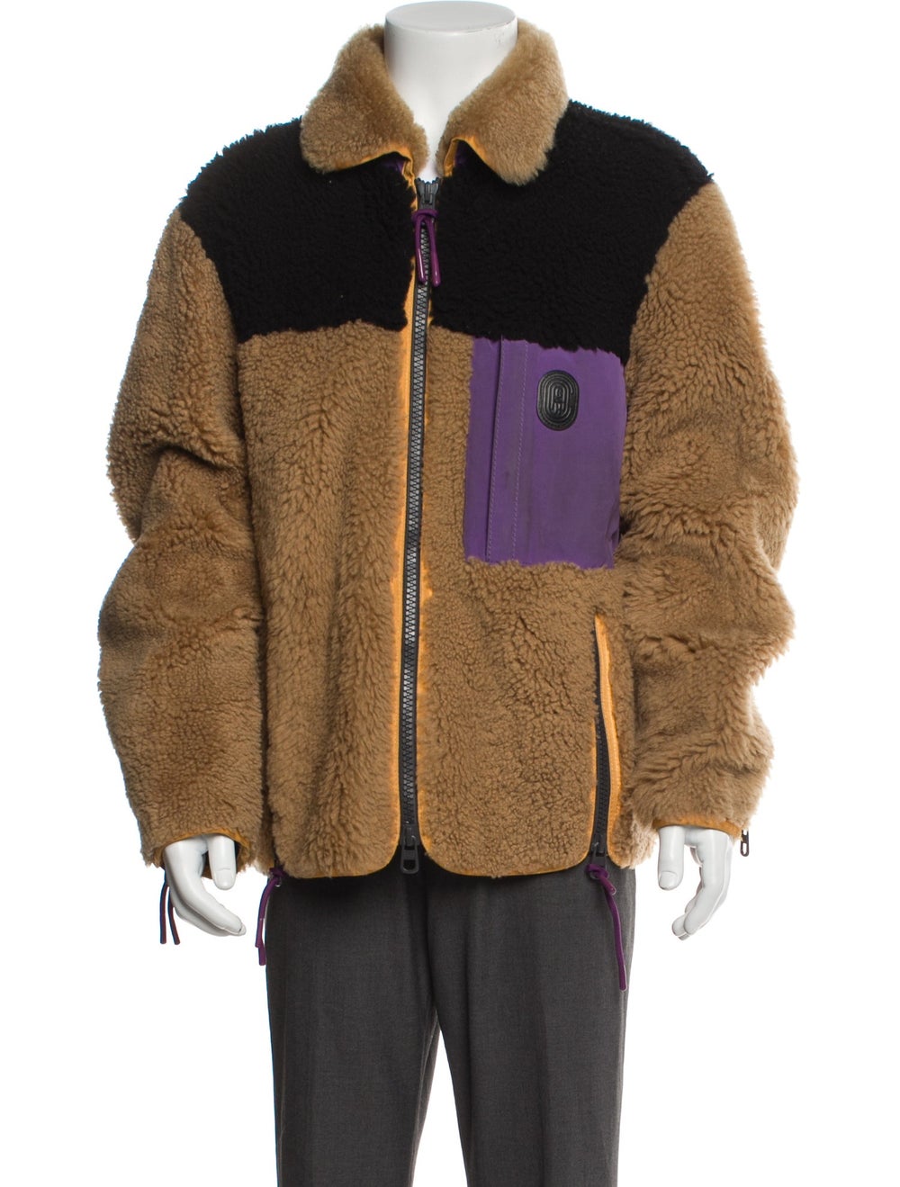 Coach Shearling Colorblock Pattern Denim Jacket - image 1