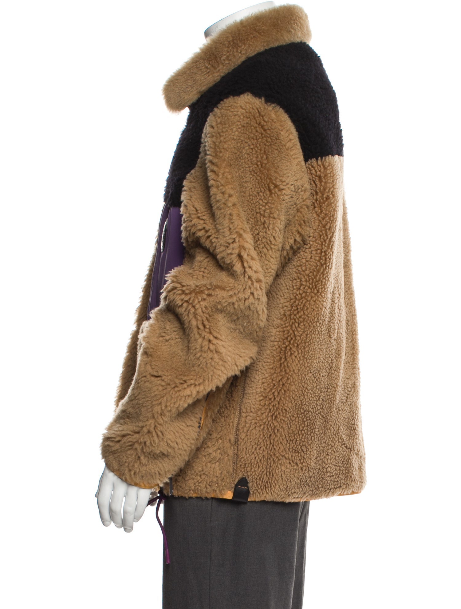 Coach Shearling Colorblock Pattern Denim Jacket