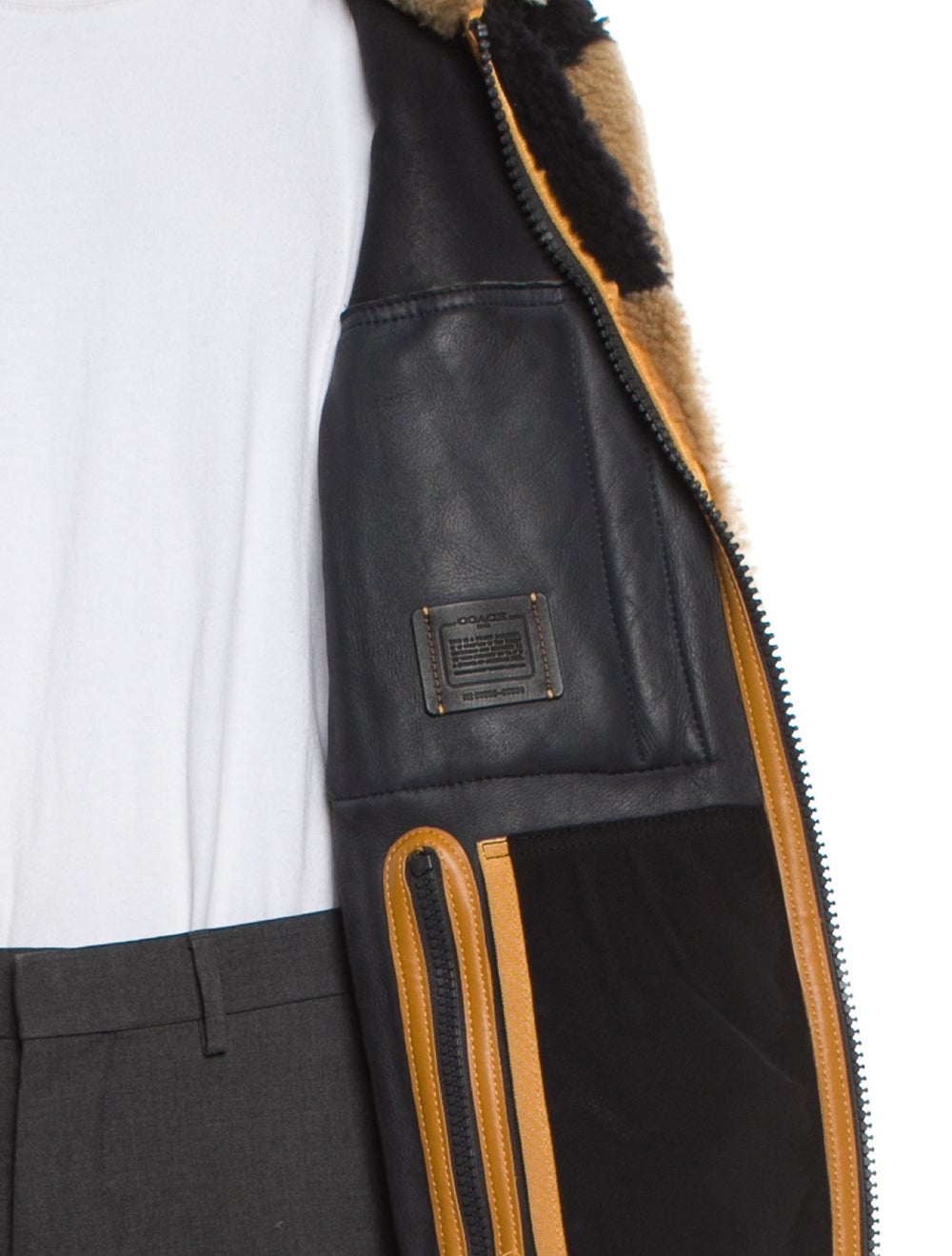 Coach Shearling Colorblock Pattern Denim Jacket - image 4