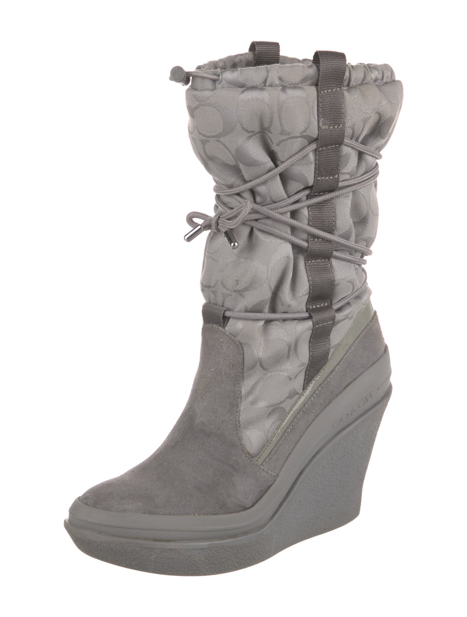 Coach Suede Lace-Up Boots