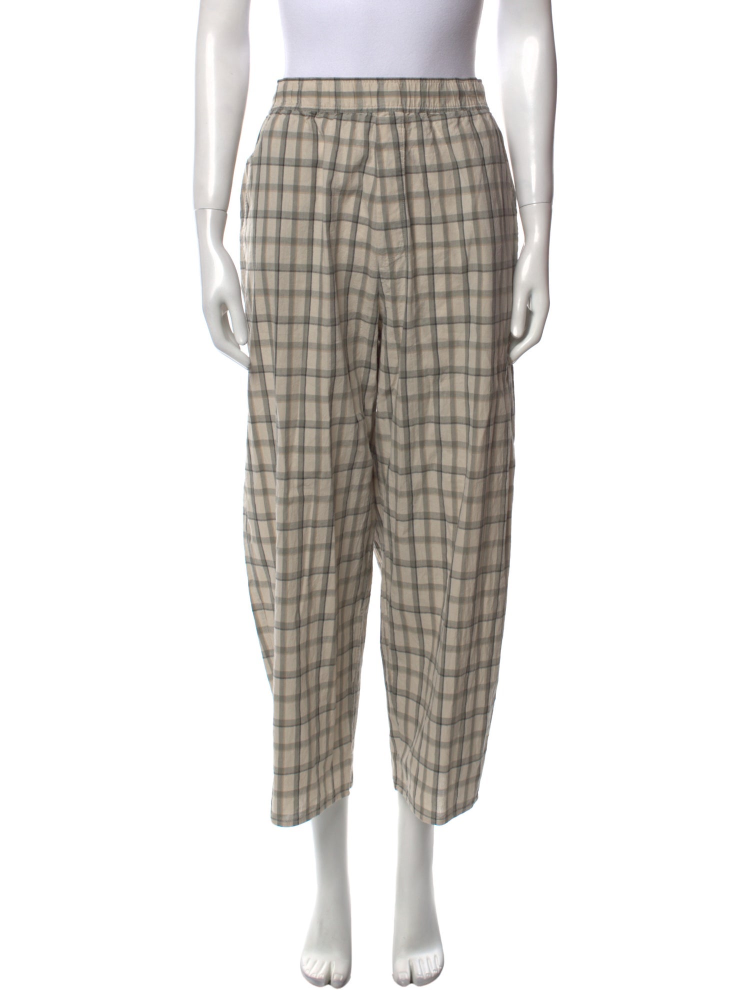 Cristaseya Plaid Print Wide Leg Pants