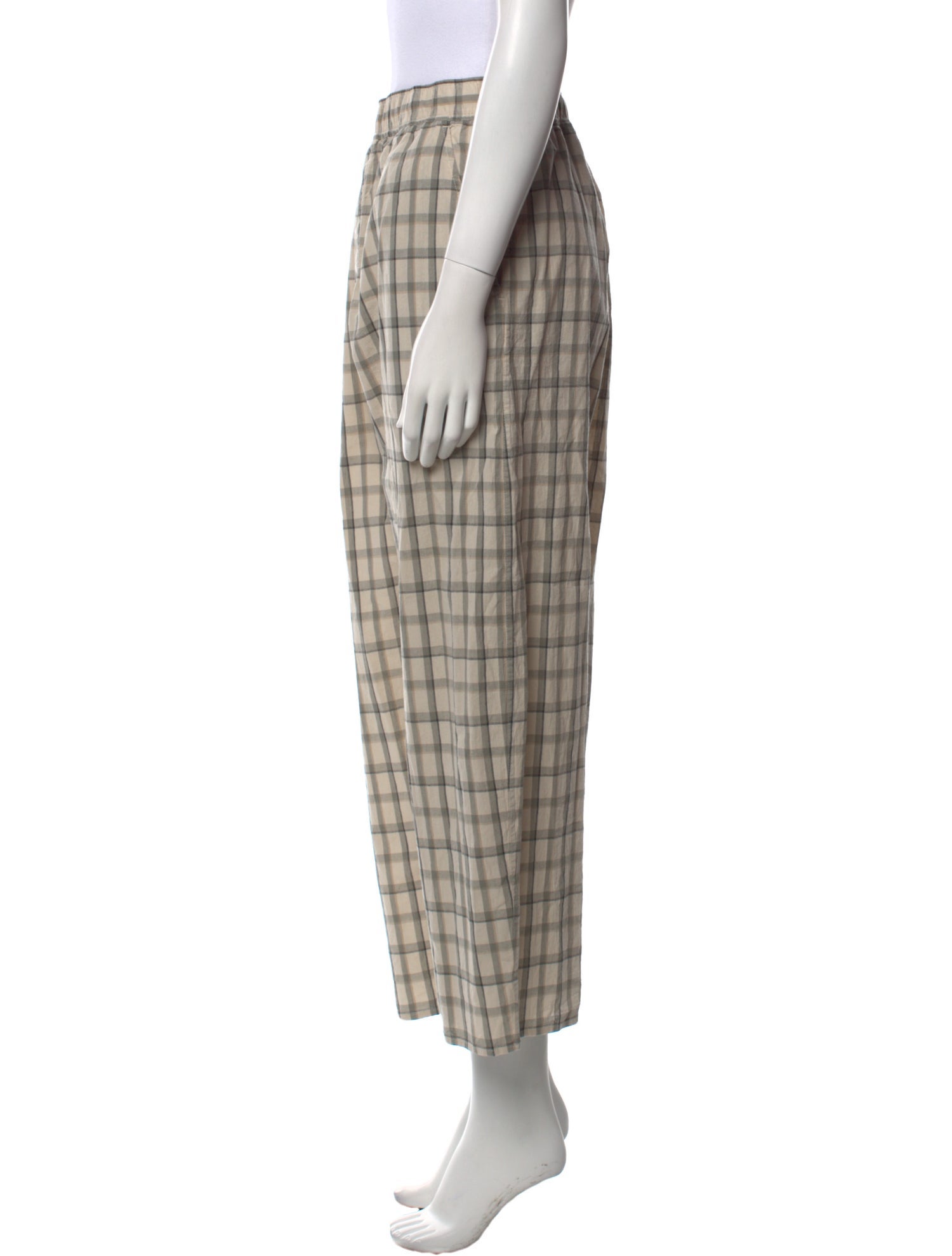 Cristaseya Plaid Print Wide Leg Pants