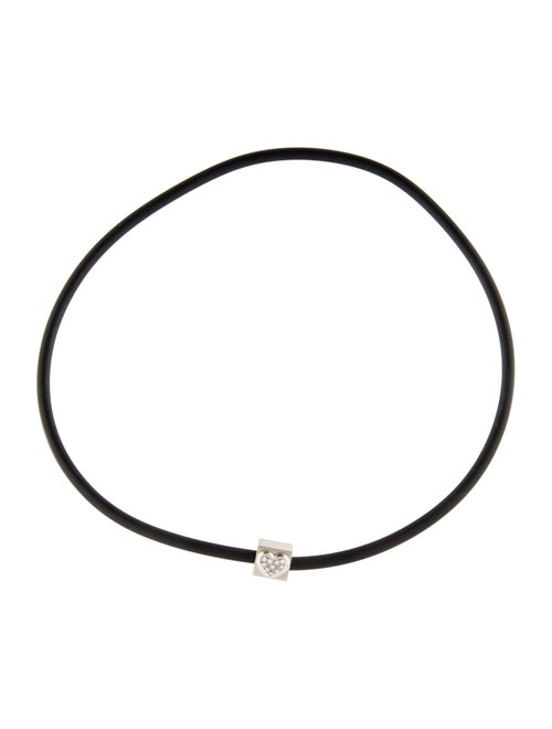 Cédé Platinum Diamond Rubber Convertible Choker Necklace Bracelet