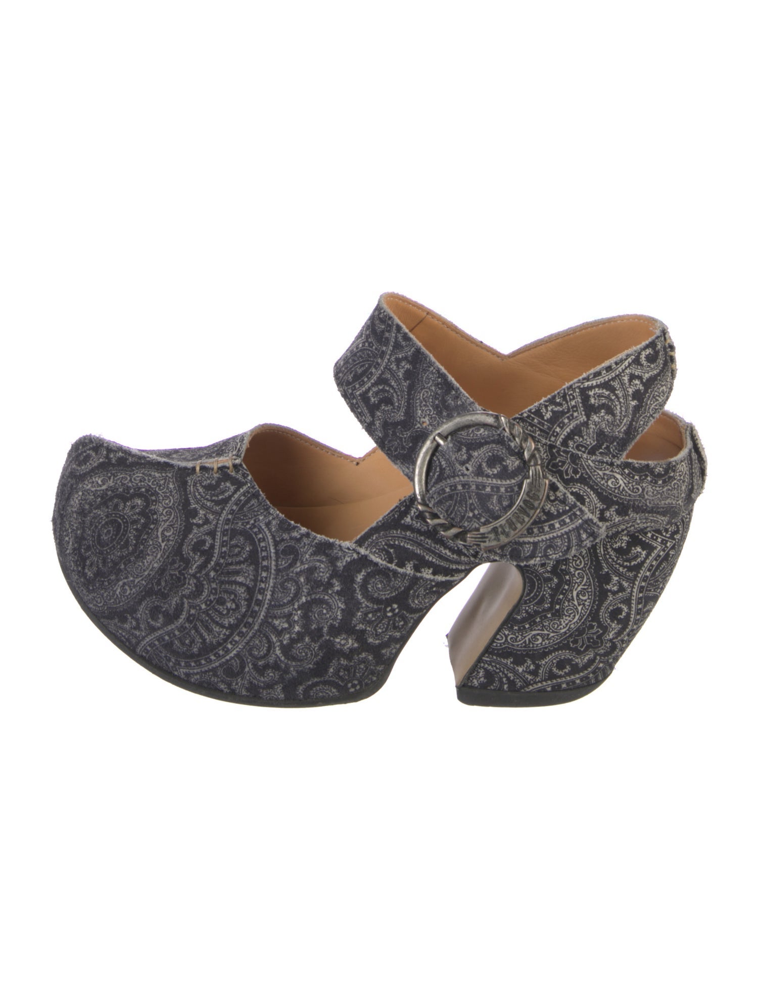 John Fluevog Paisley Print Mules