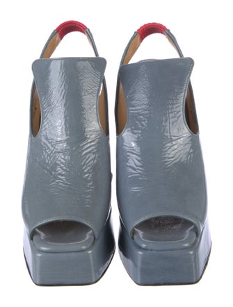 Comme Des Garcons x John Fluevog Leather Slingback Pumps