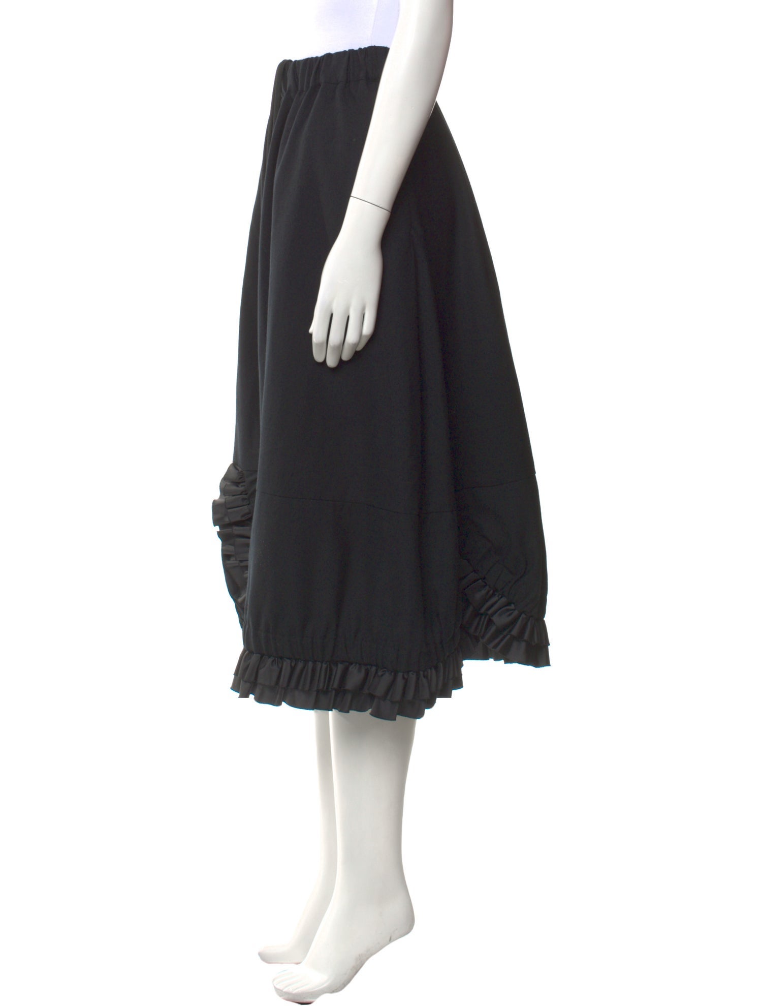 Comme des Garçons Noir Kei Ninomiya Wool Midi Length Skirt