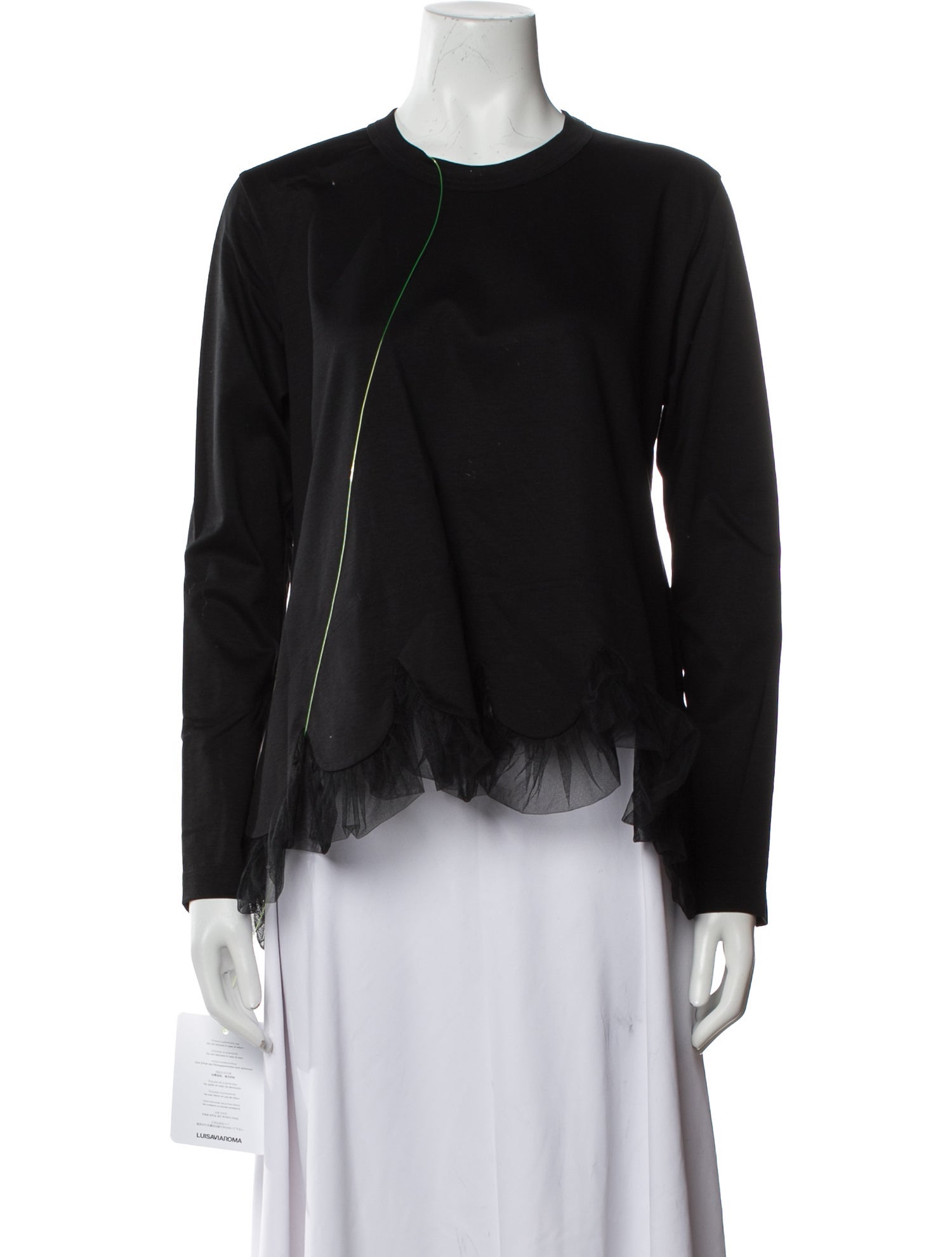 Comme des Garçons Noir Kei Ninomiya Crew Neck Long Sleeve Button-Up Top