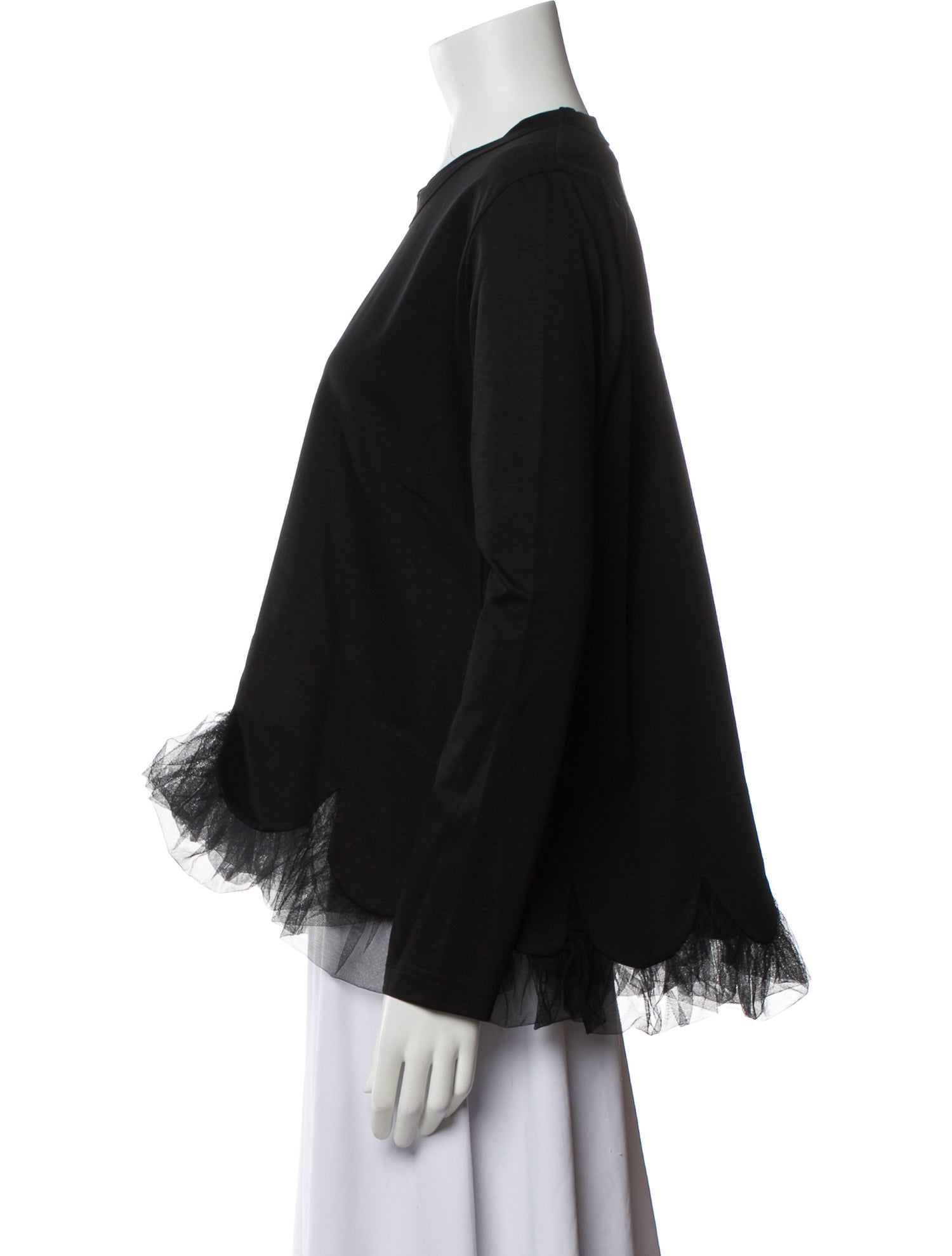 Comme des Garçons Noir Kei Ninomiya Crew Neck Long Sleeve Button-Up Top