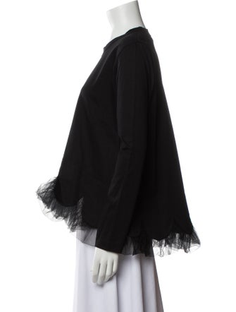 Comme des Garçons Noir Kei Ninomiya Crew Neck Long Sleeve Button-Up Top