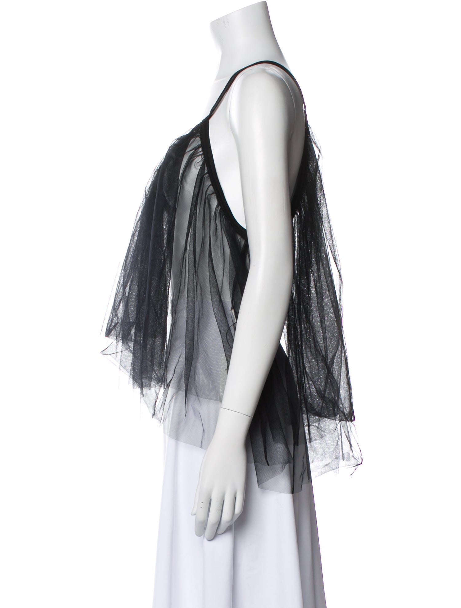 Comme des Garçons Noir Kei Ninomiya Scoop Neck Sleeveless Blouse