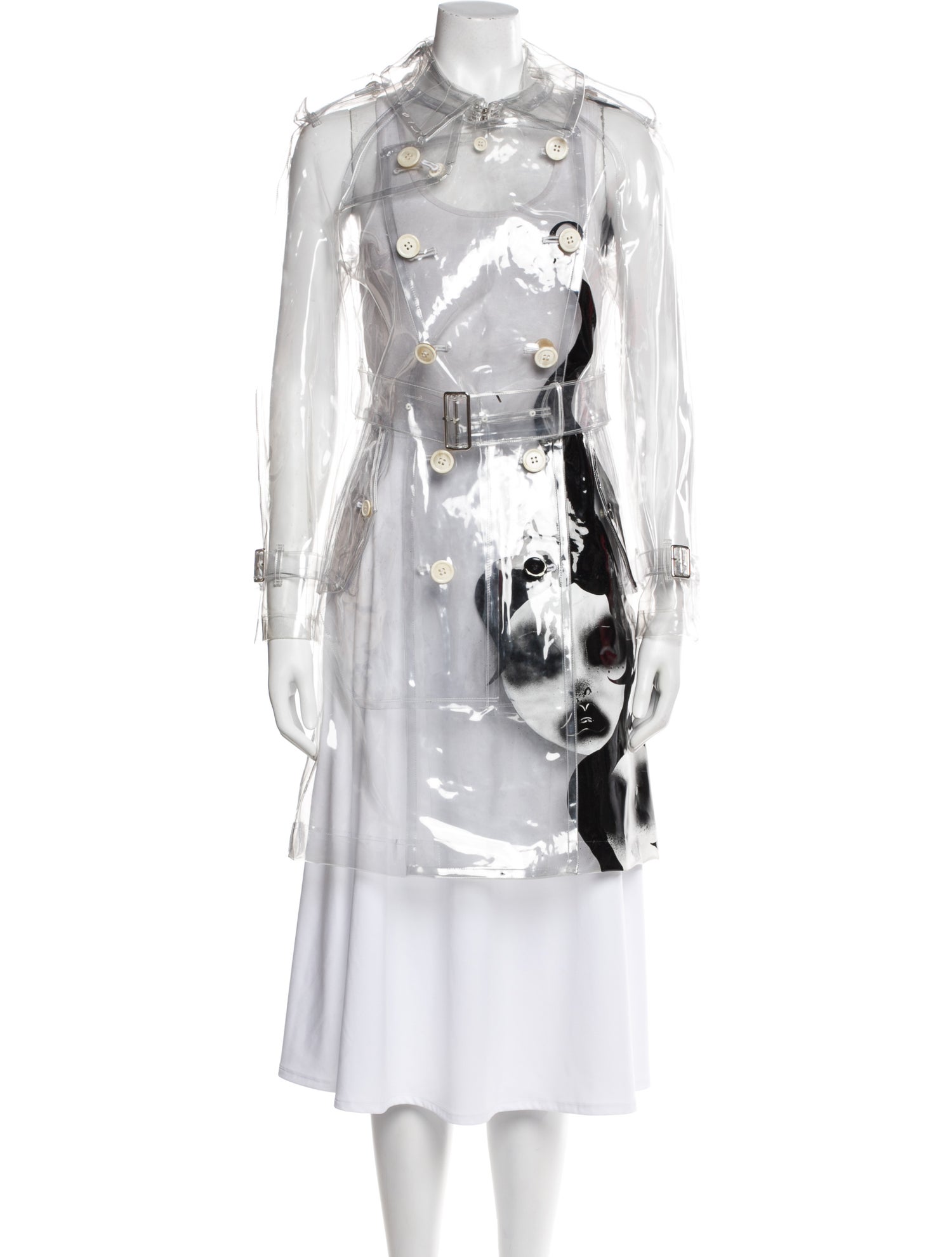 Comme des Garçons Noir Kei Ninomiya Graphic Print Trench Coat