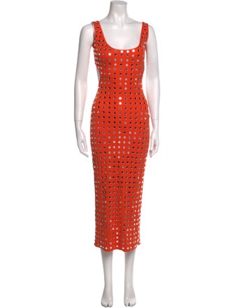 CDGNY by CD Greene Polka Dot Print Midi Length Dress