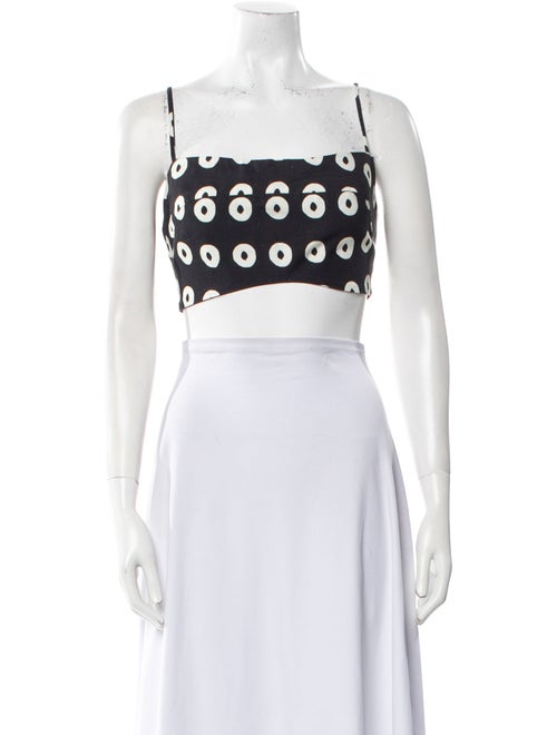 Cala de la Cruz Printed Square Neckline Crop Top