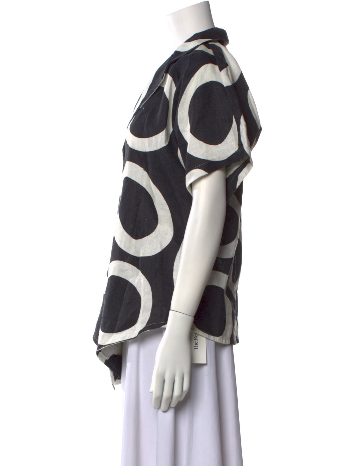 Cala de la Cruz Linen Printed Blouse