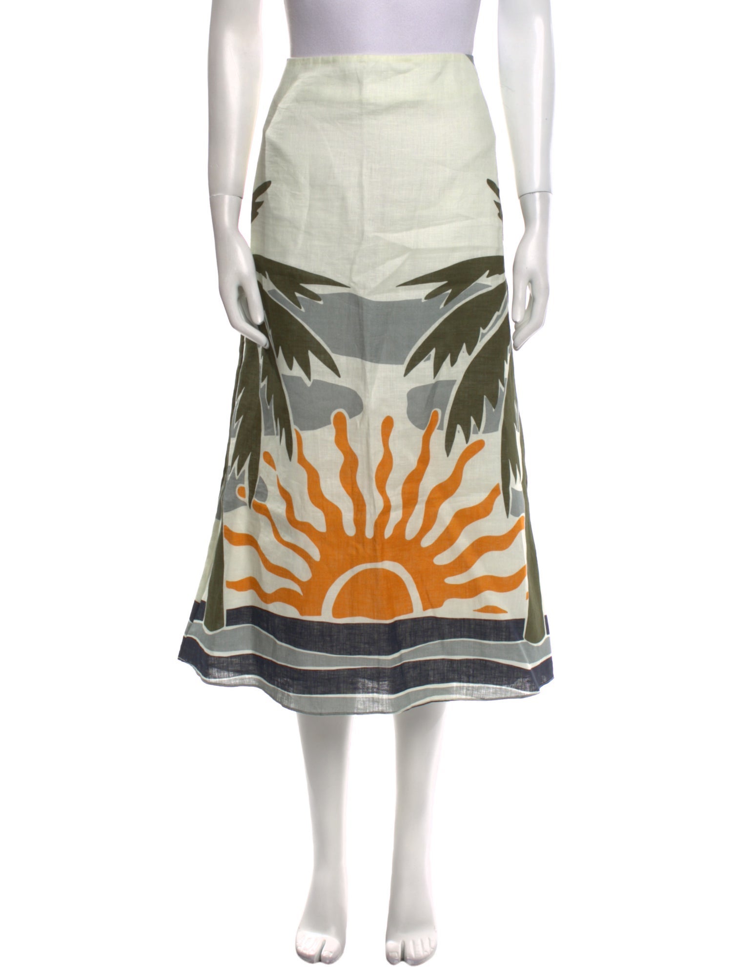 Cala de la Cruz Linen Midi Length Skirt