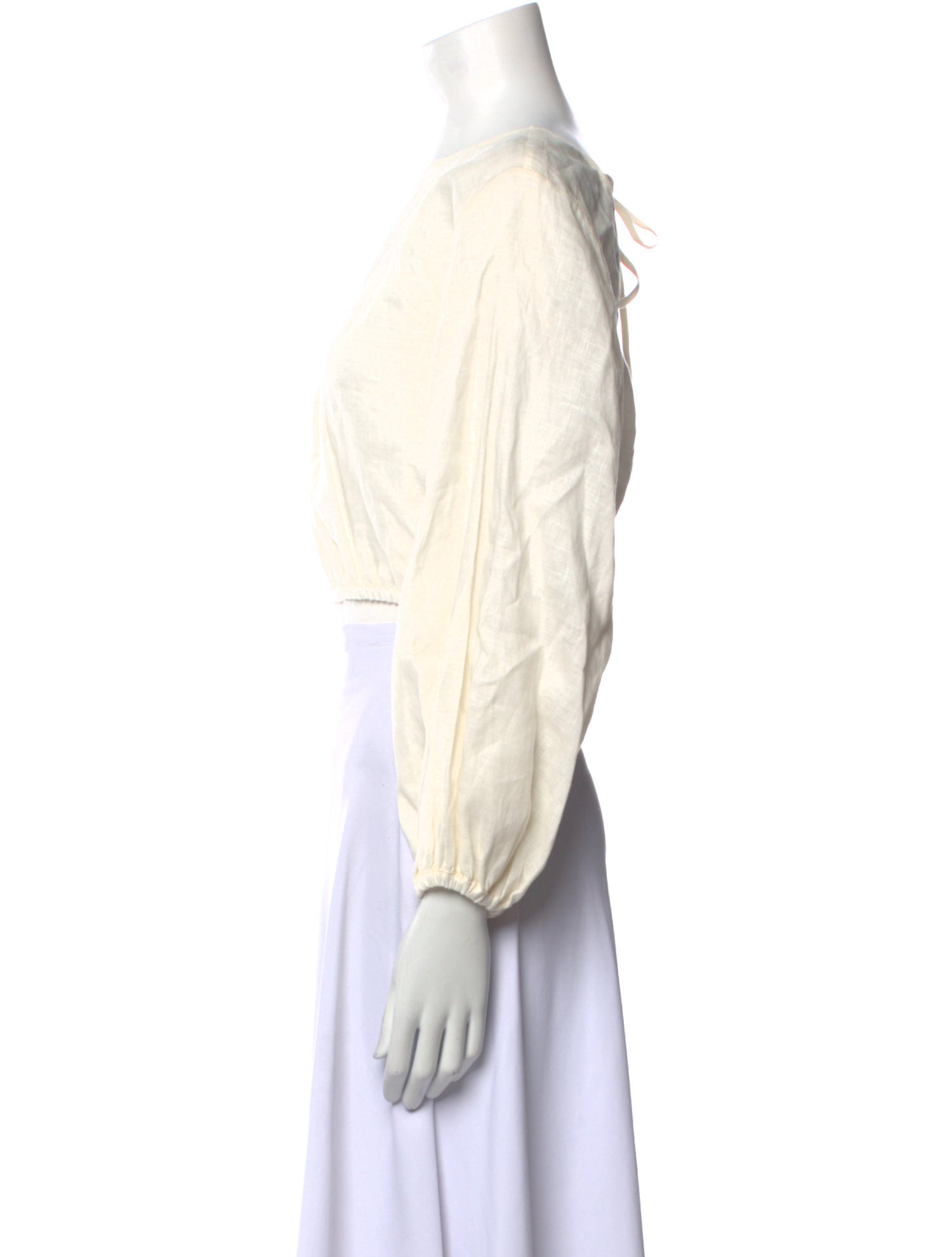 Cala de la Cruz Linen Scoop Neck Crop Top