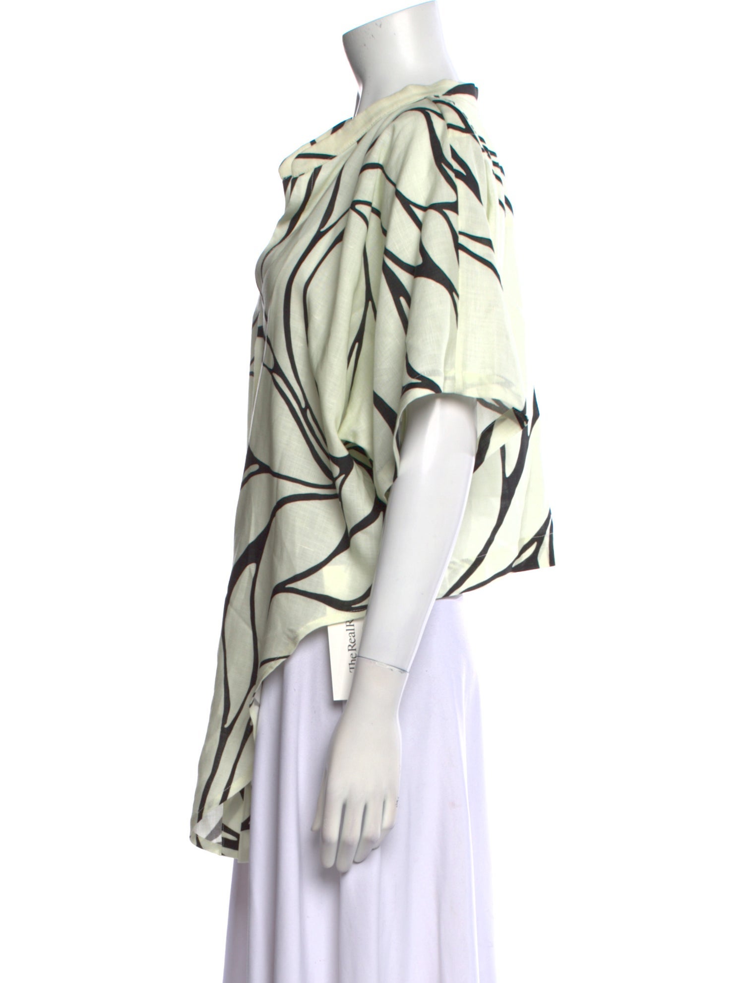 Cala de la Cruz Linen Printed Blouse w/ Tags