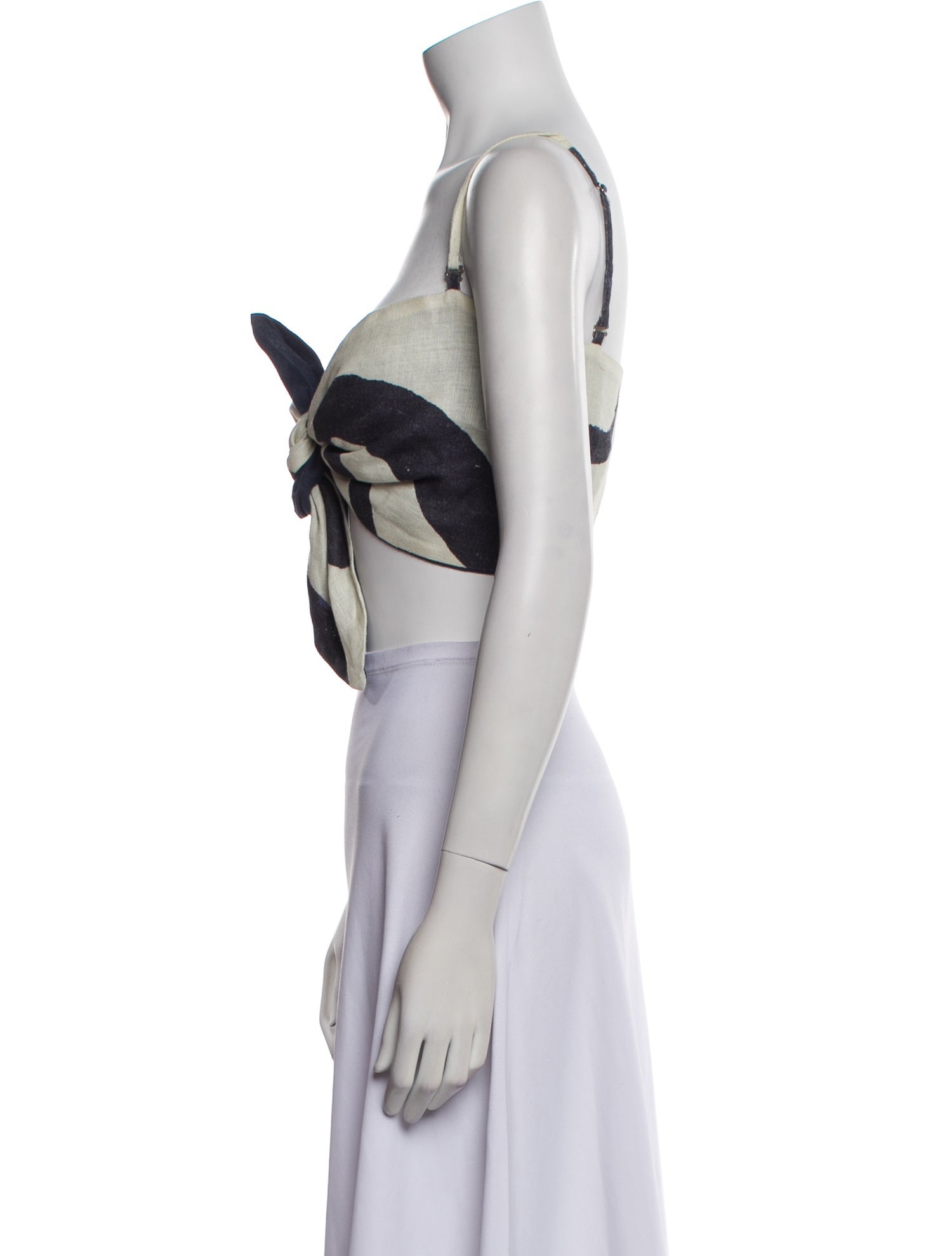 Cala de la Cruz Linen V-Neck Crop Top