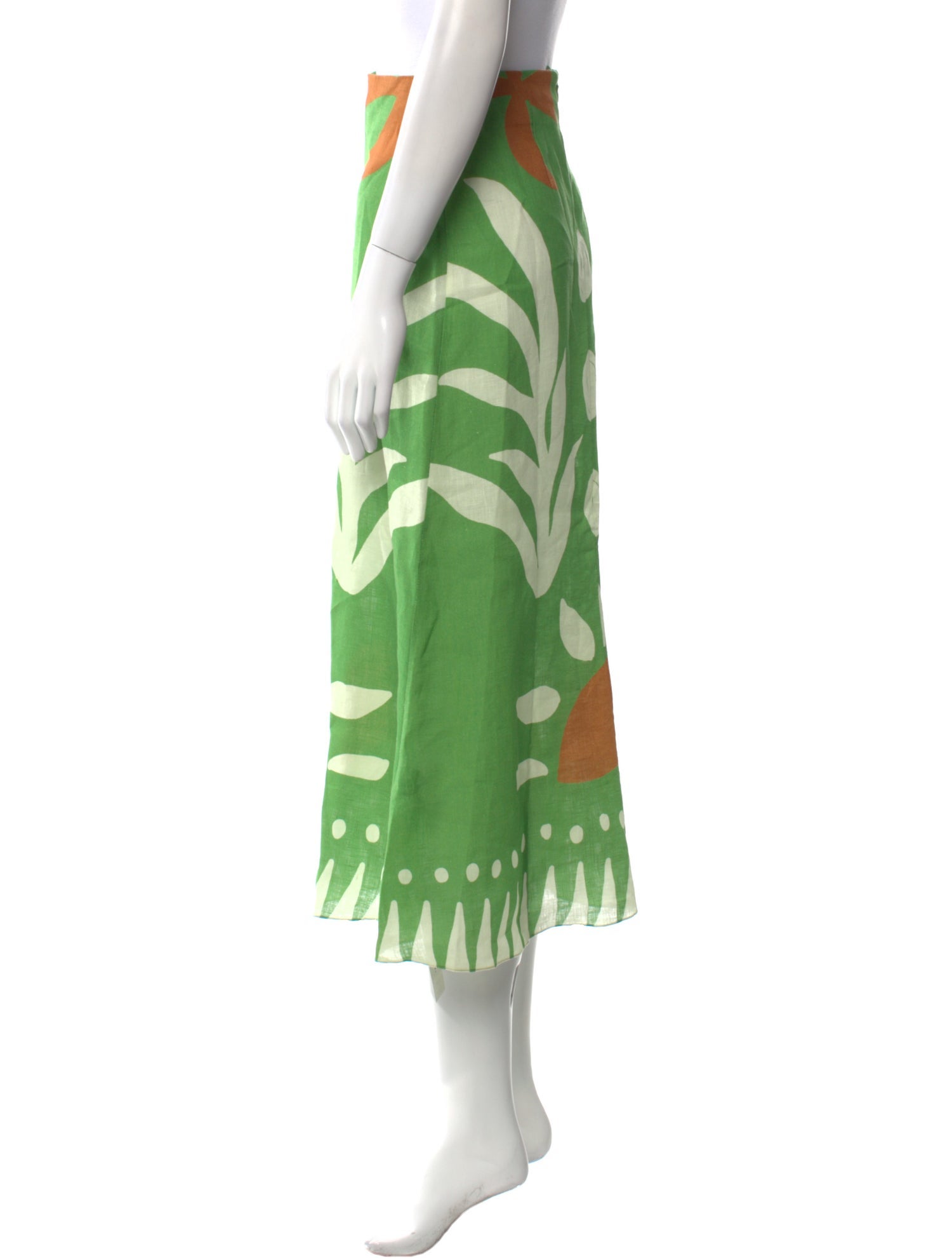 Cala de la Cruz Linen Midi Length Skirt