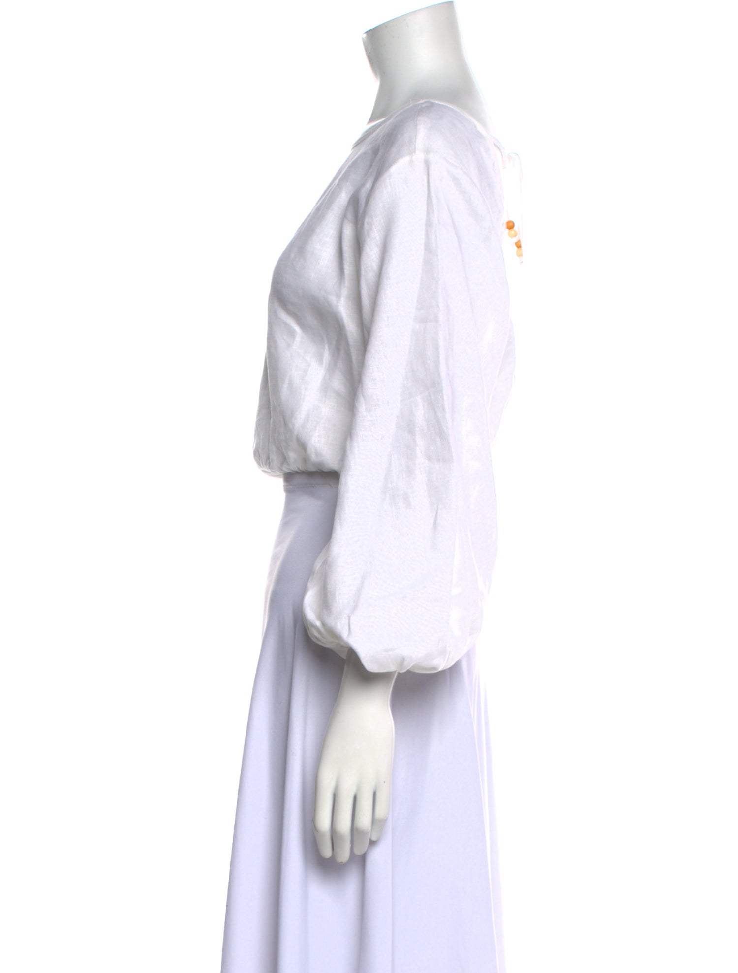 Cala de la Cruz Linen Bateau Neckline Crop Top