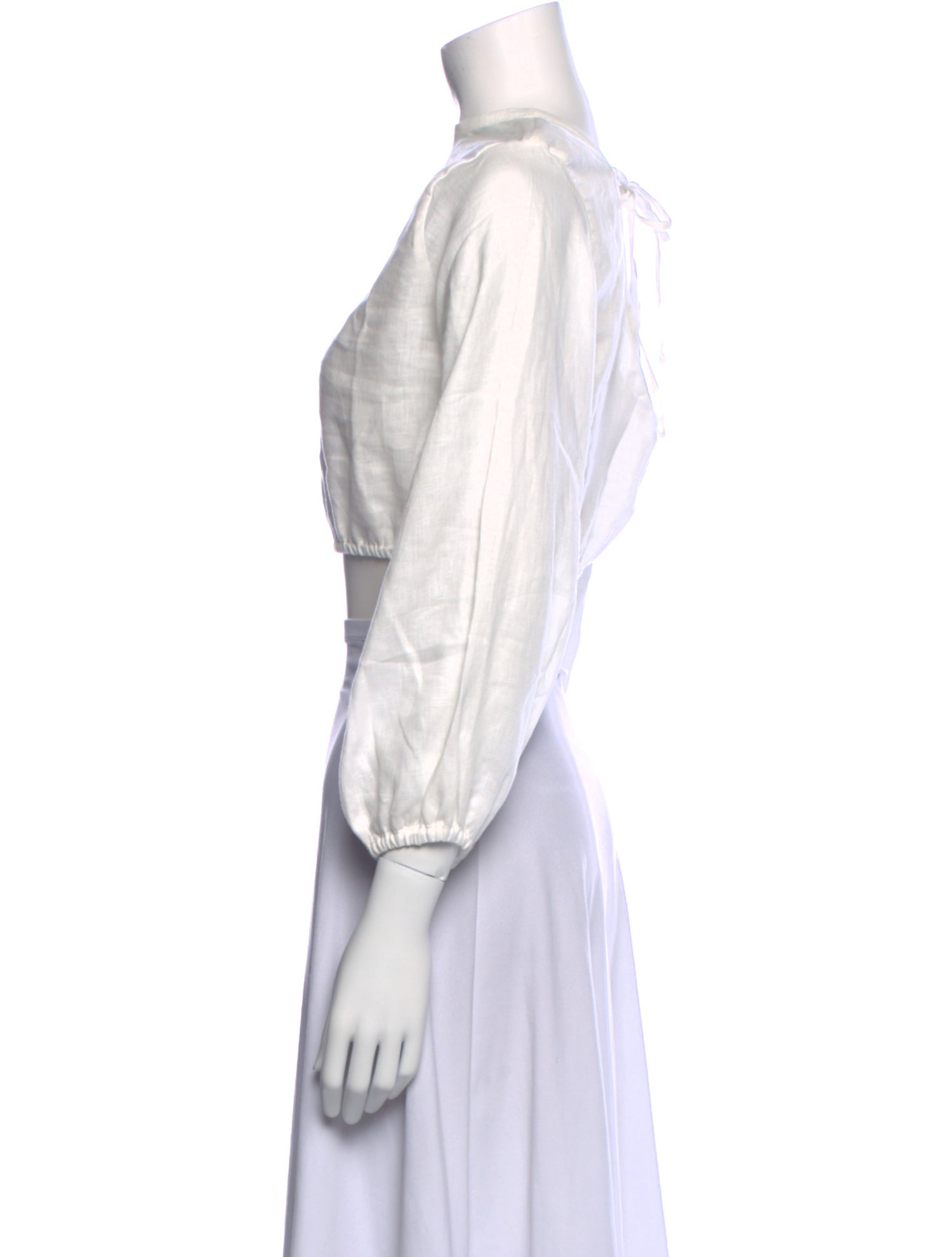 Cala de la Cruz Linen Crew Neck Crop Top w/ Tags