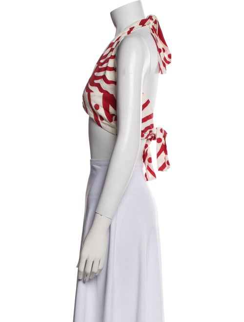 Cala de la Cruz Striped V-Neck Crop Top