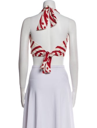 Cala de la Cruz Striped V-Neck Crop Top