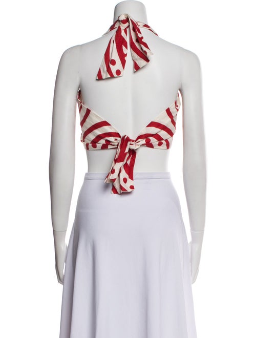 Cala de la Cruz Striped V-Neck Crop Top