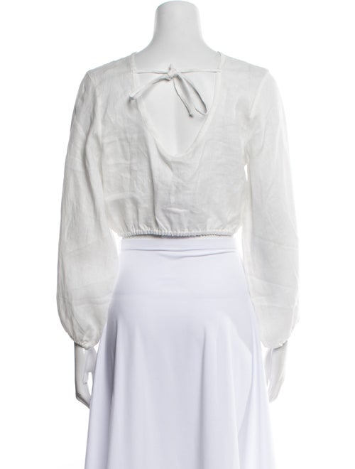 Cala de la Cruz Linen Bateau Neckline Crop Top