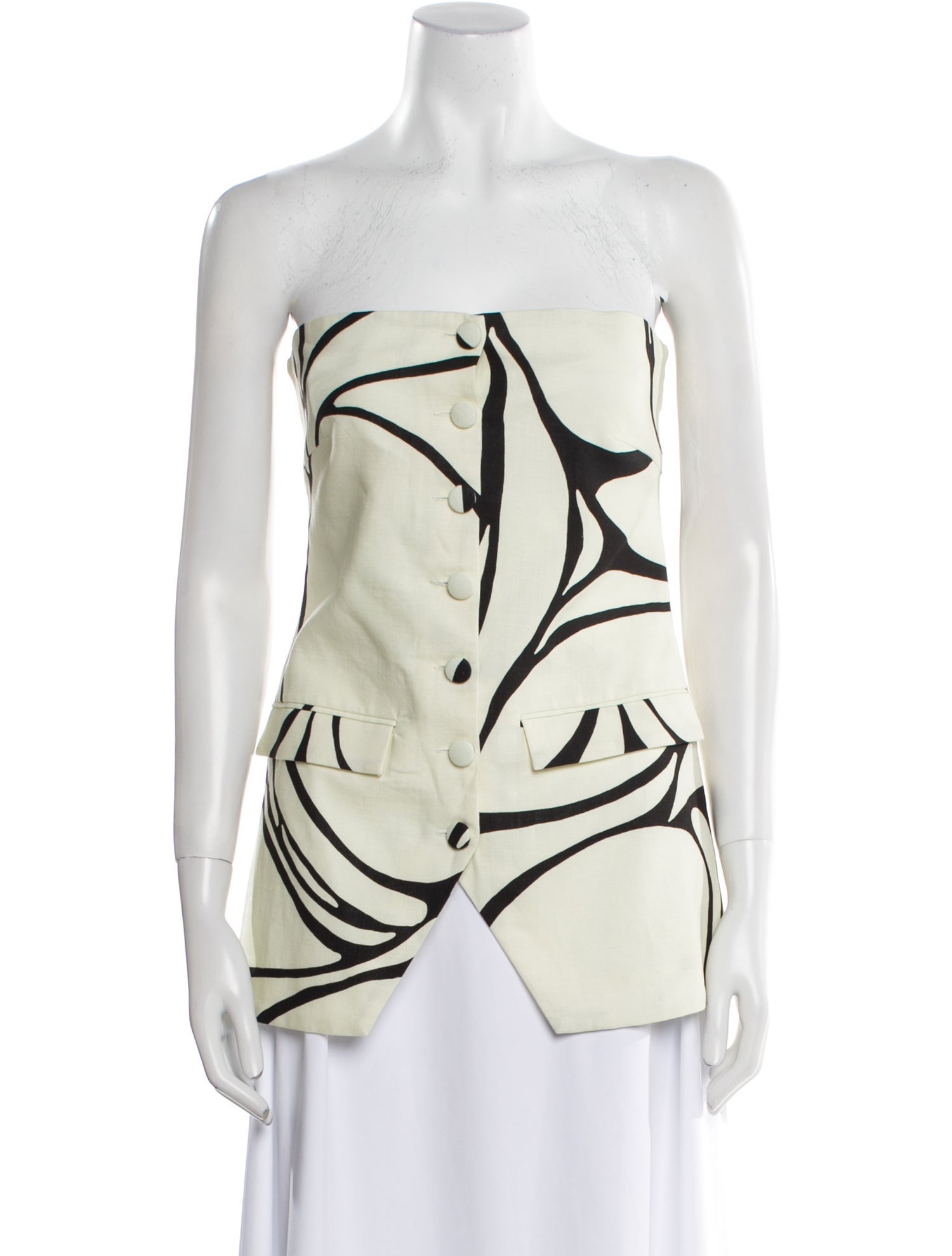 Cala de la Cruz Linen Printed Top