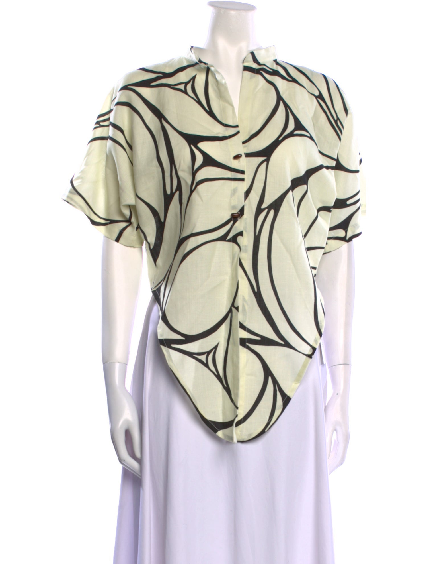 Cala de la Cruz Linen Printed Blouse