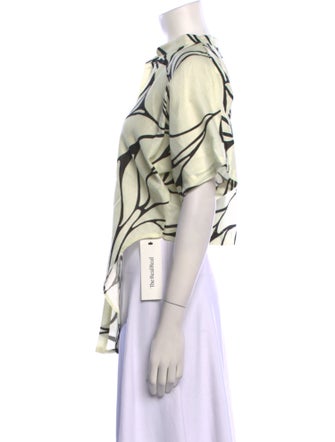 Cala de la Cruz Linen Printed Blouse