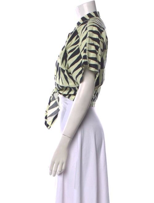 Cala de la Cruz Linen Printed Crop Top