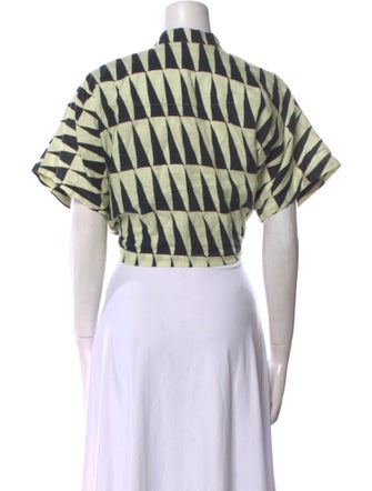 Cala de la Cruz Linen Printed Crop Top