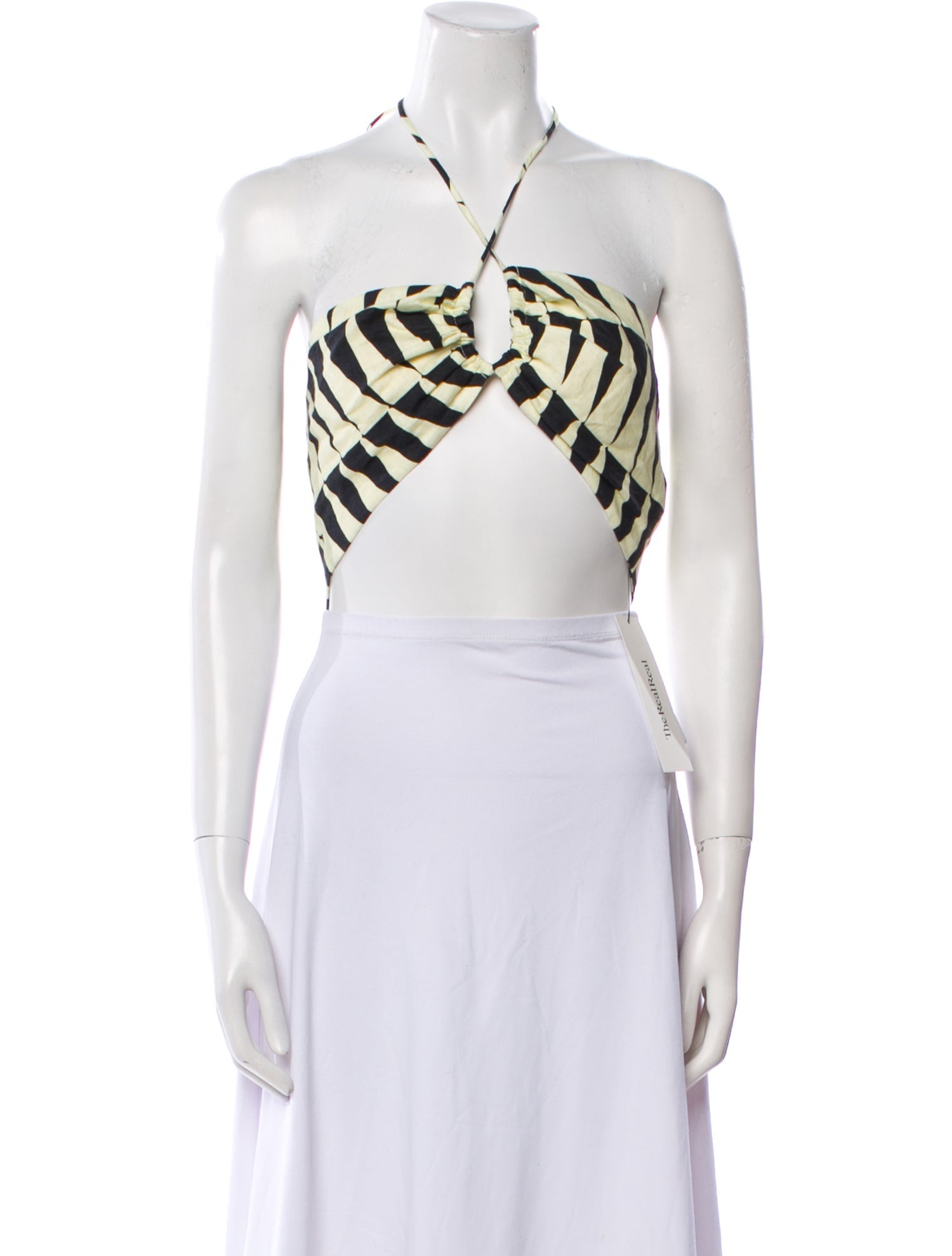 Cala de la Cruz Linen Printed Crop Top