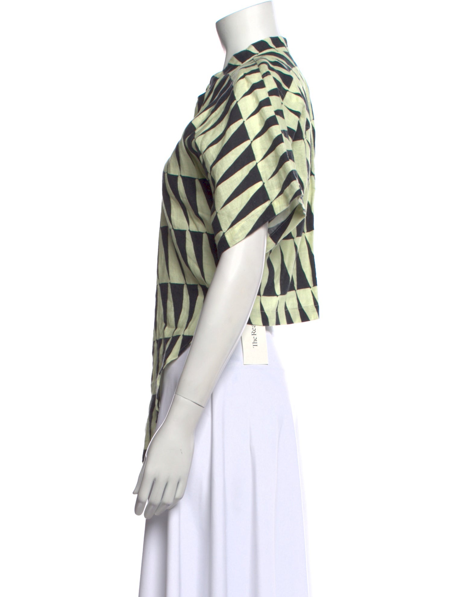 Cala de la Cruz Linen Printed Button-Up Top