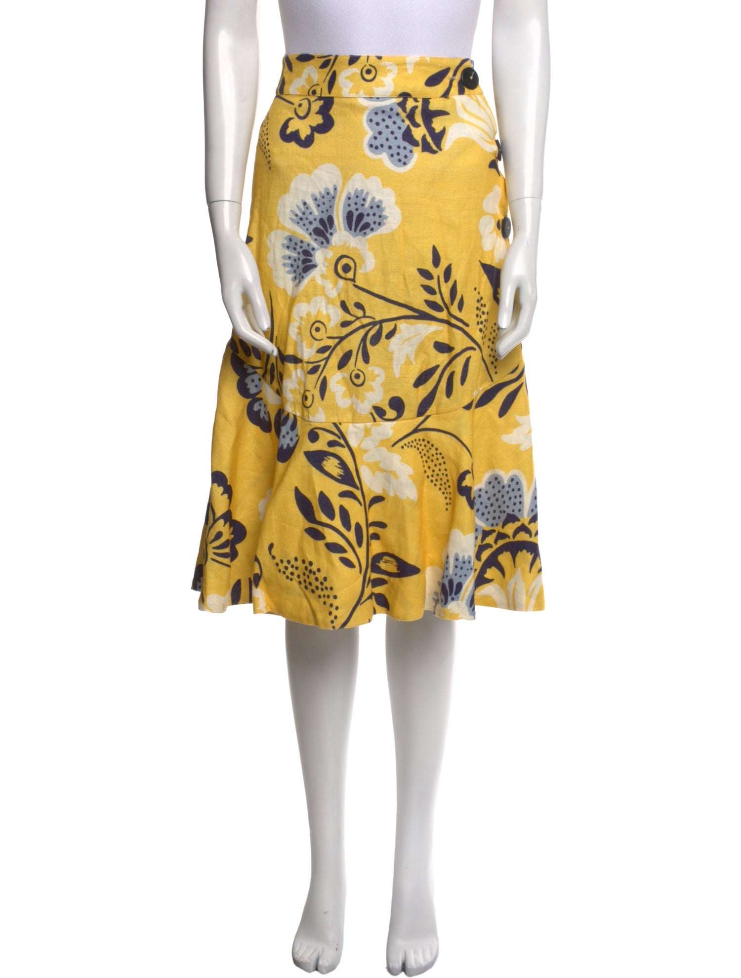 Cala de la Cruz Linen Knee-Length Skirt