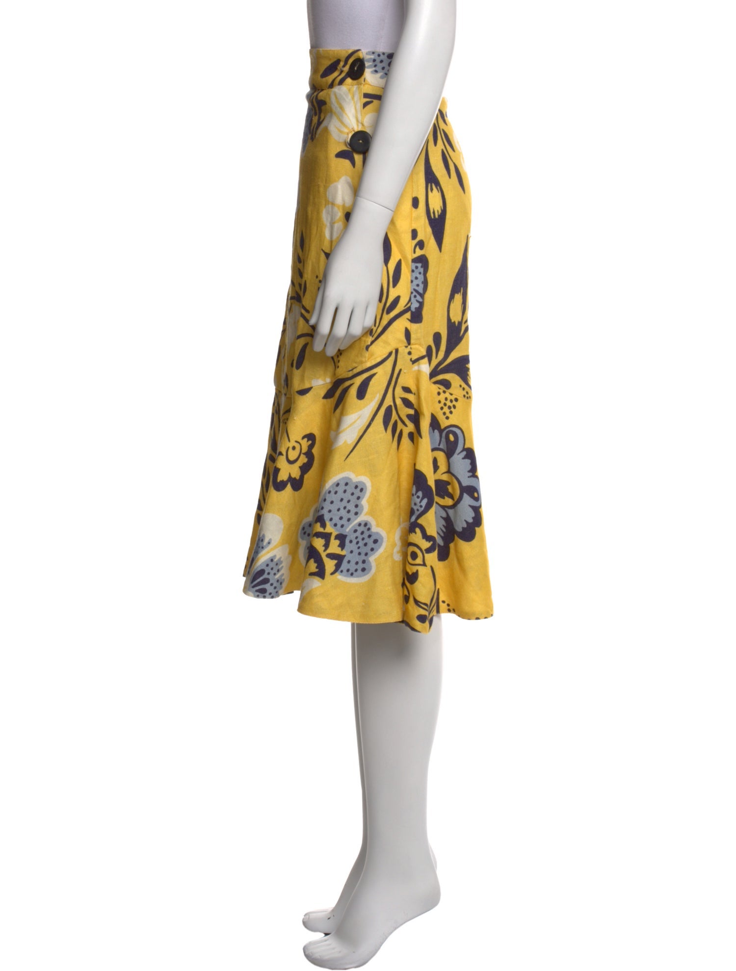 Cala de la Cruz Linen Knee-Length Skirt