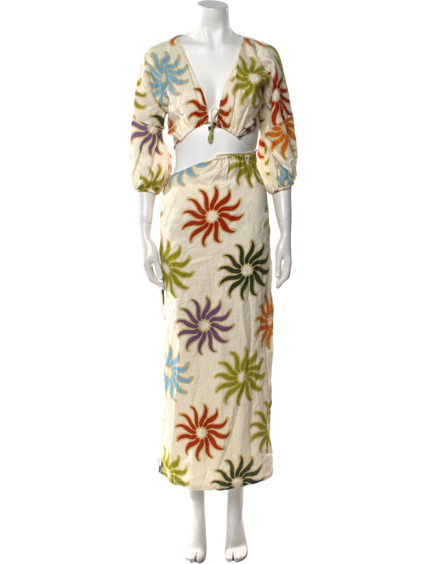Cala de la Cruz Floral Print Long Dress
