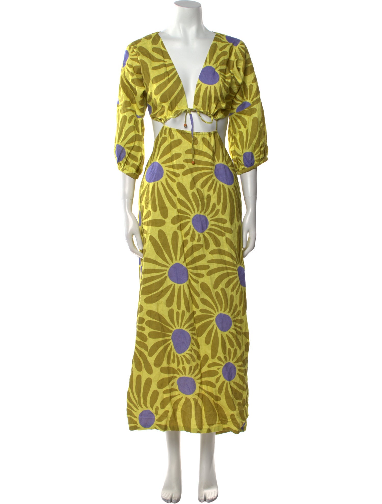 Cala de la Cruz Floral Print Long Dress