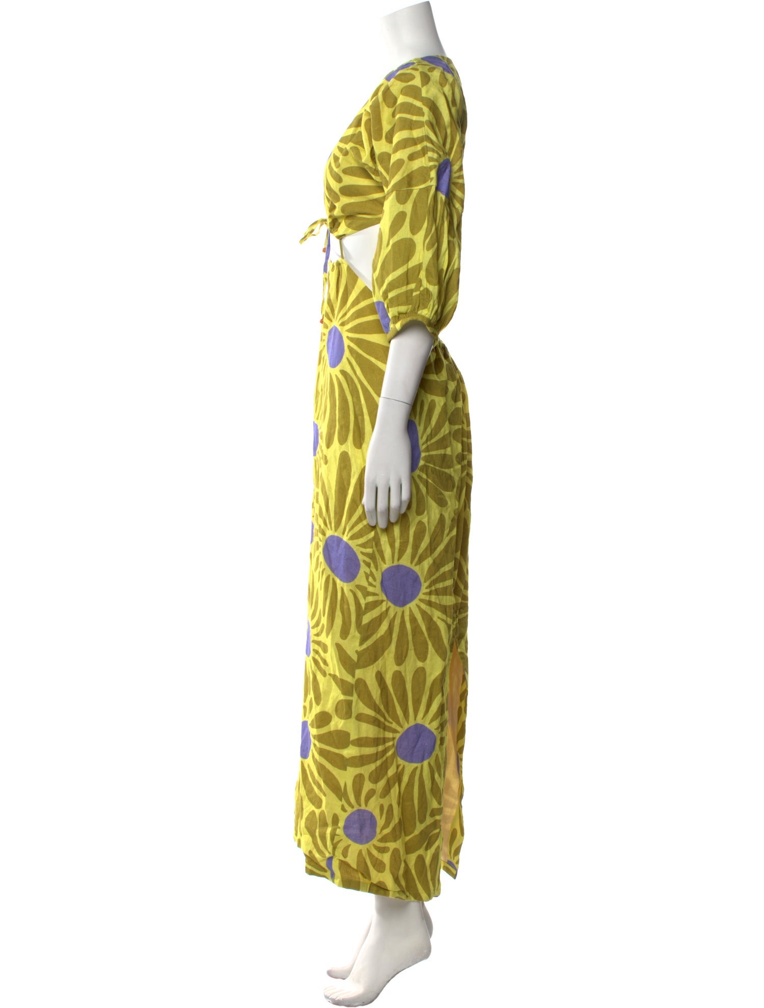 Cala de la Cruz Floral Print Long Dress