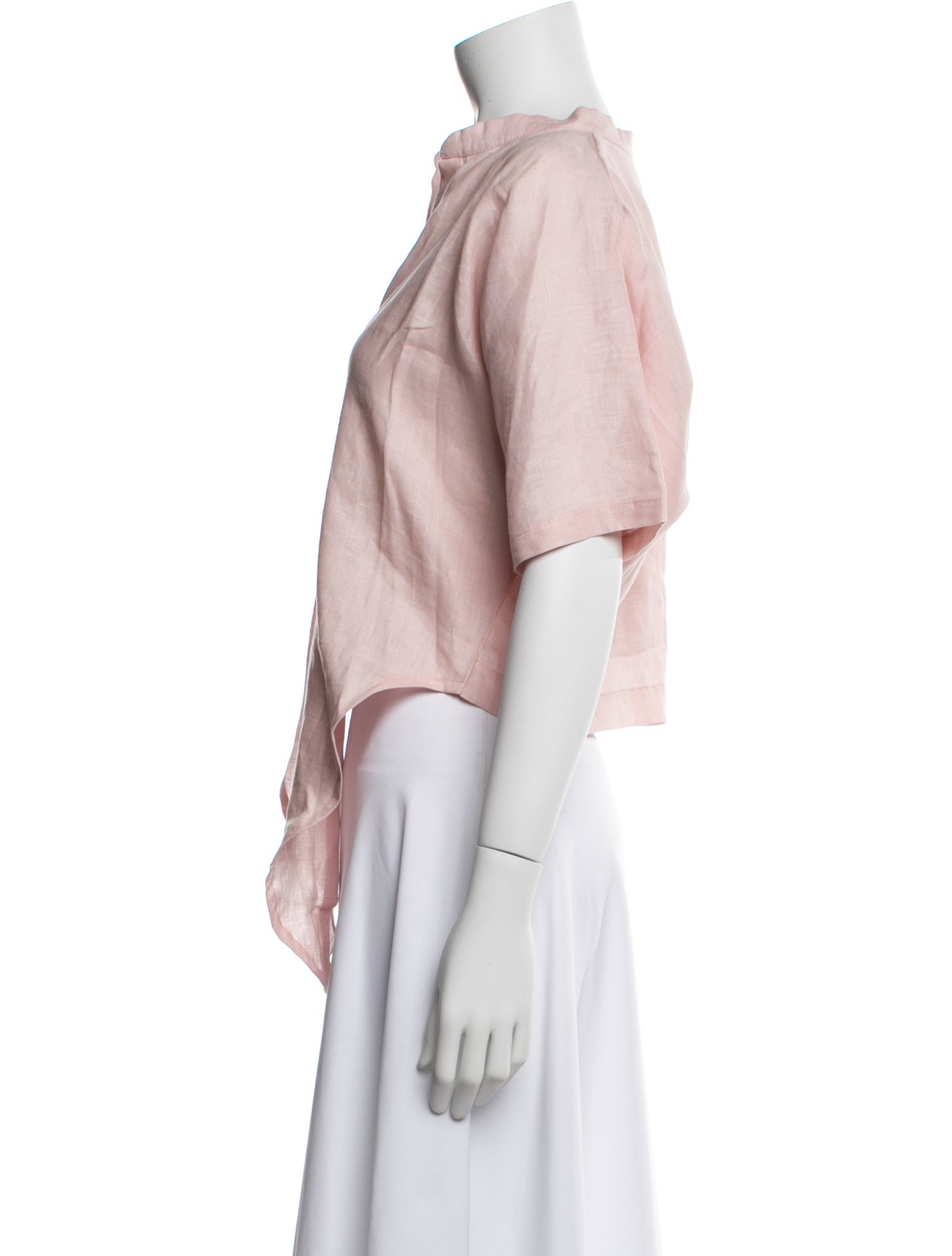 Cala de la Cruz V-Neck Short Sleeve Button-Up Top