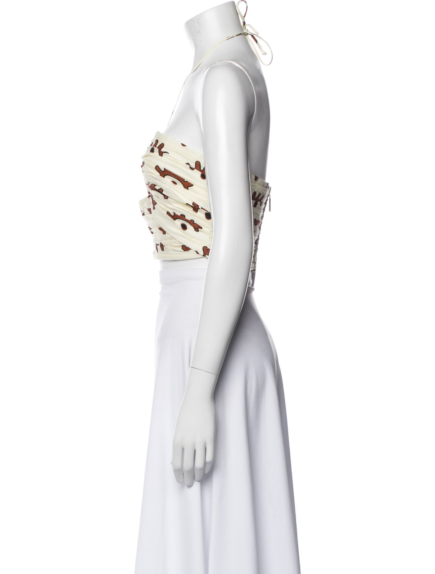 Cala de la Cruz Linen Printed Crop Top w/ Tags