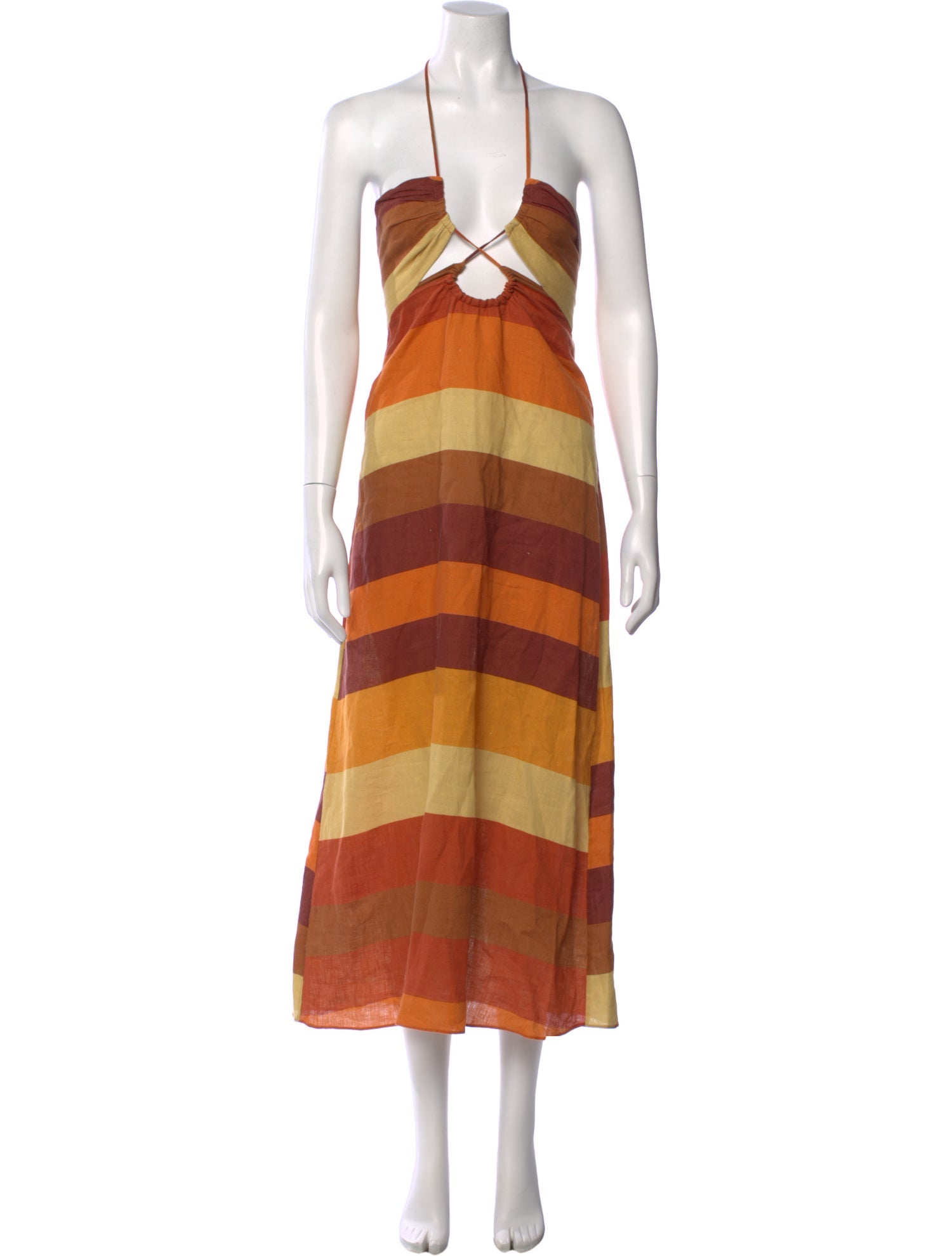 Cala de la Cruz Striped Midi Length Dress