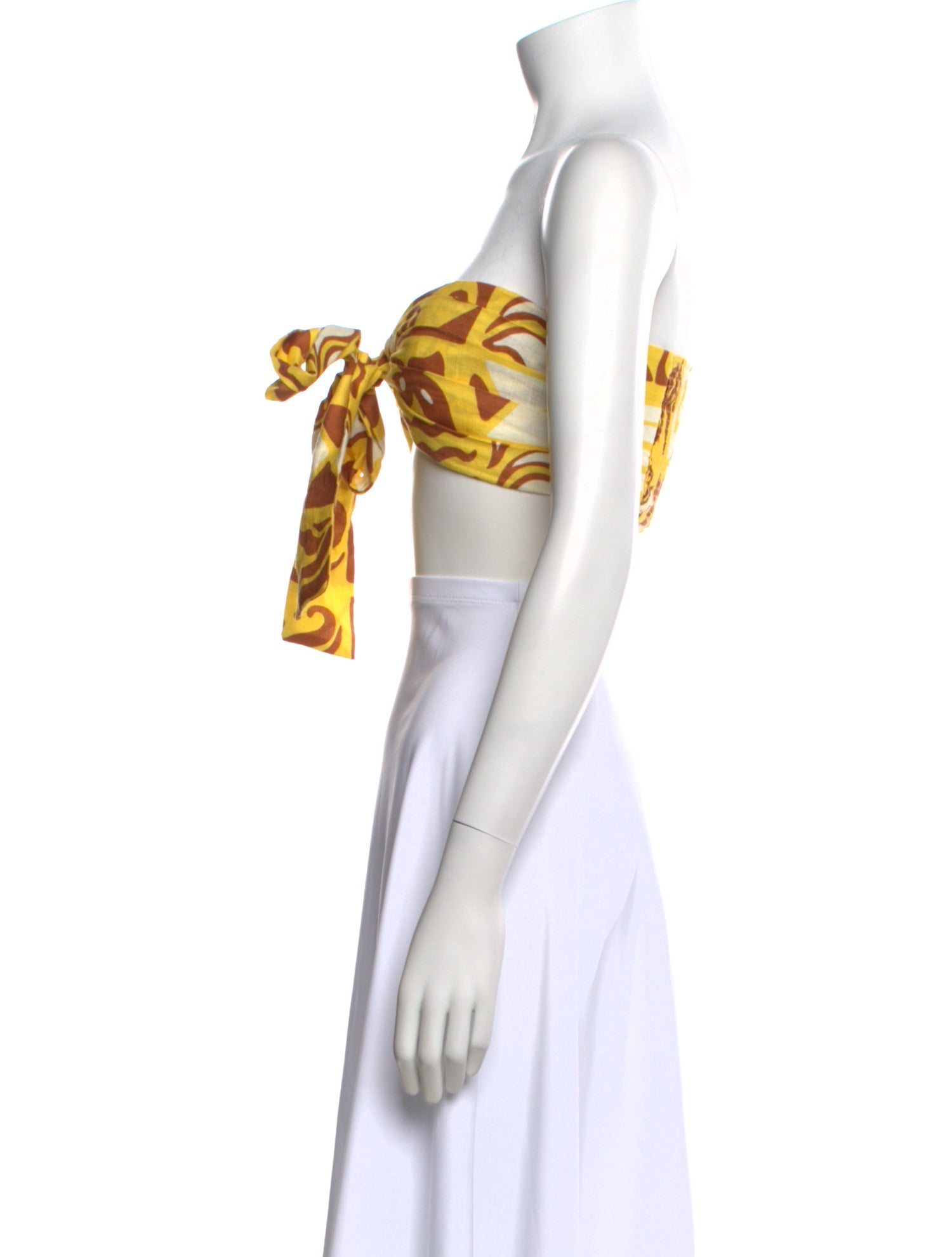 Cala de la Cruz Linen Printed Crop Top w/ Tags