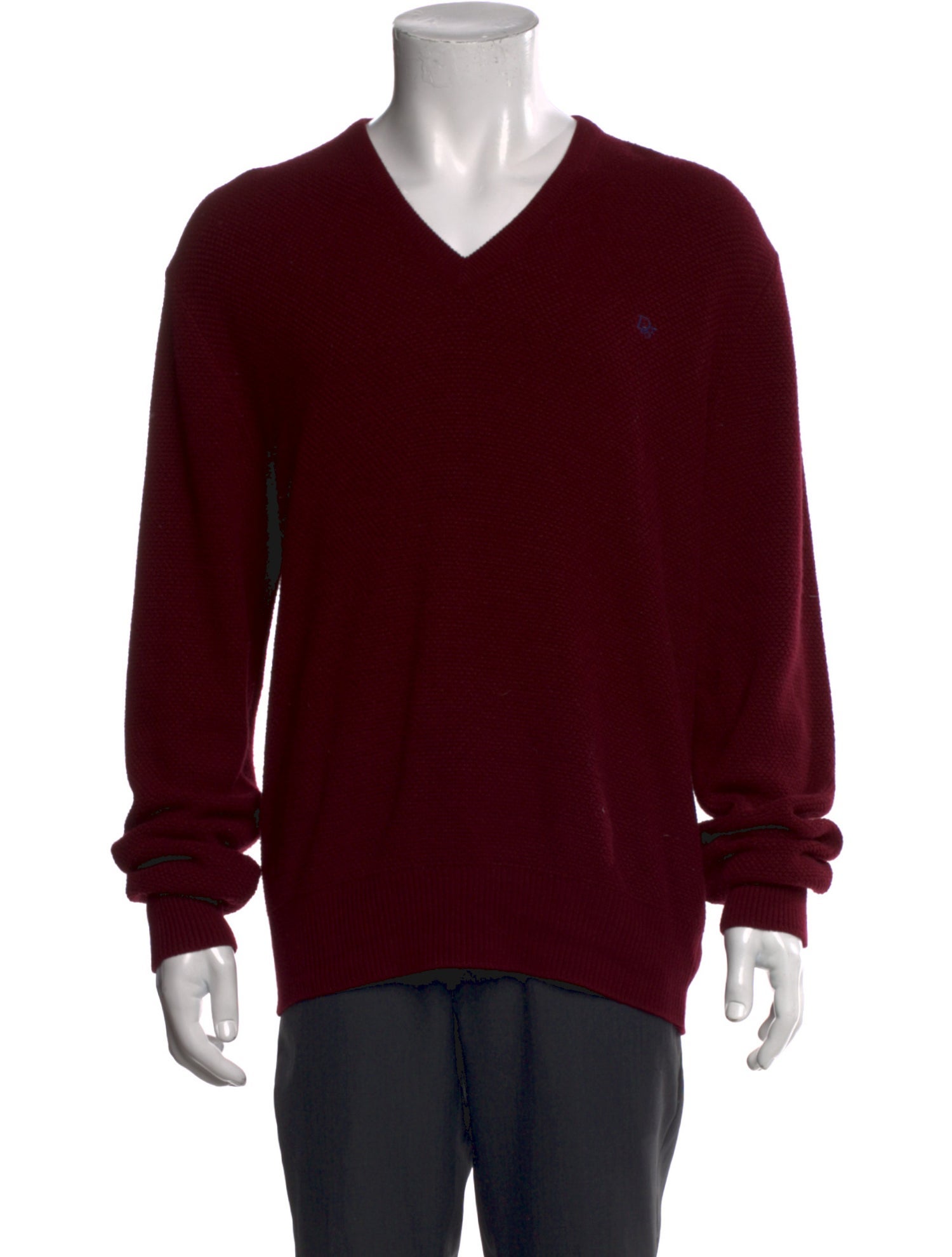 Christian Dior Monsieur V-Neck Long Sleeve Pullover
