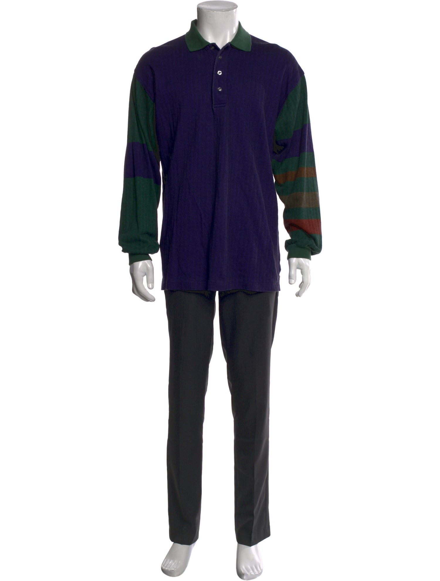 Christian Dior Monsieur Collar Long Sleeve Polo Shirt