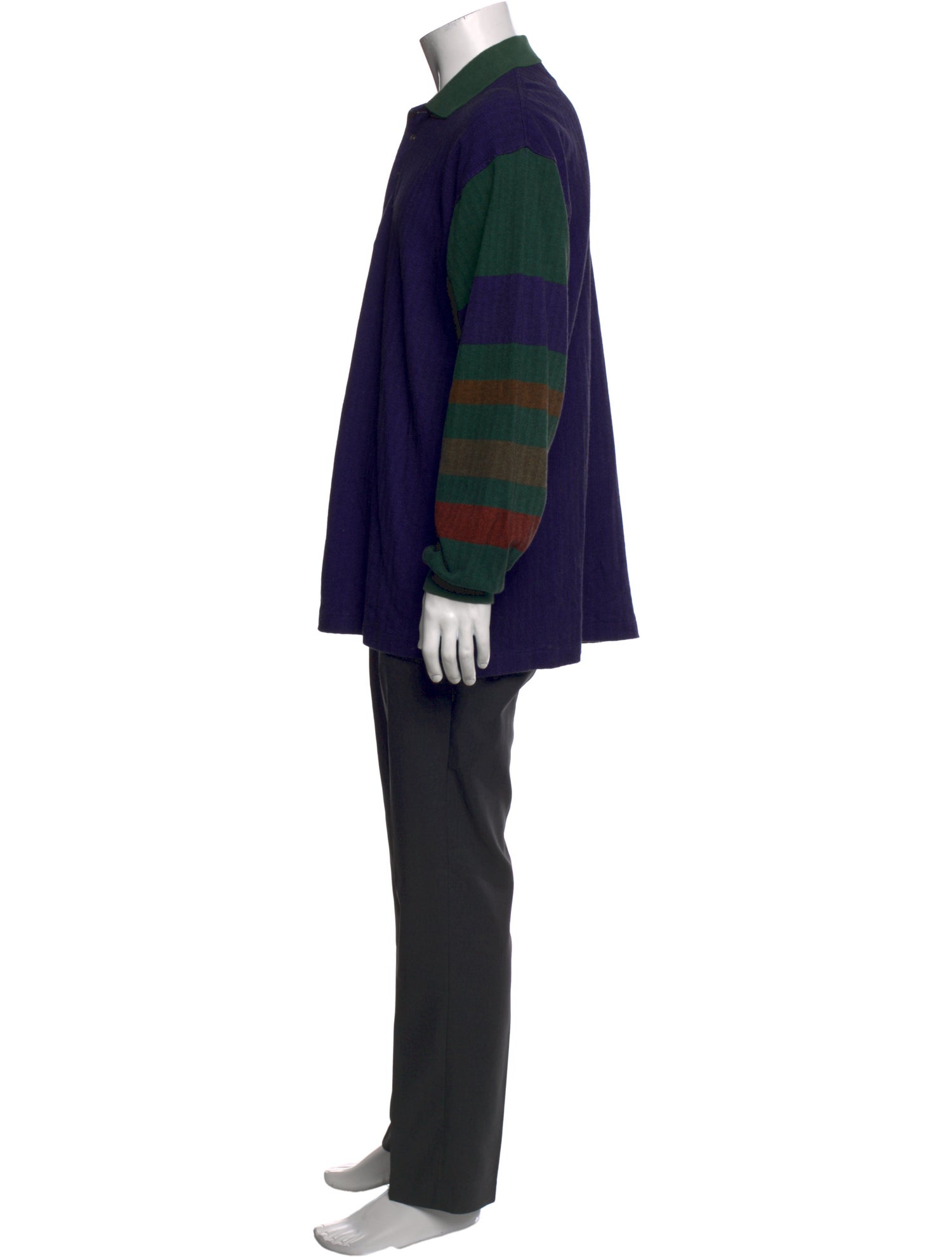 Christian Dior Monsieur Collar Long Sleeve Polo Shirt